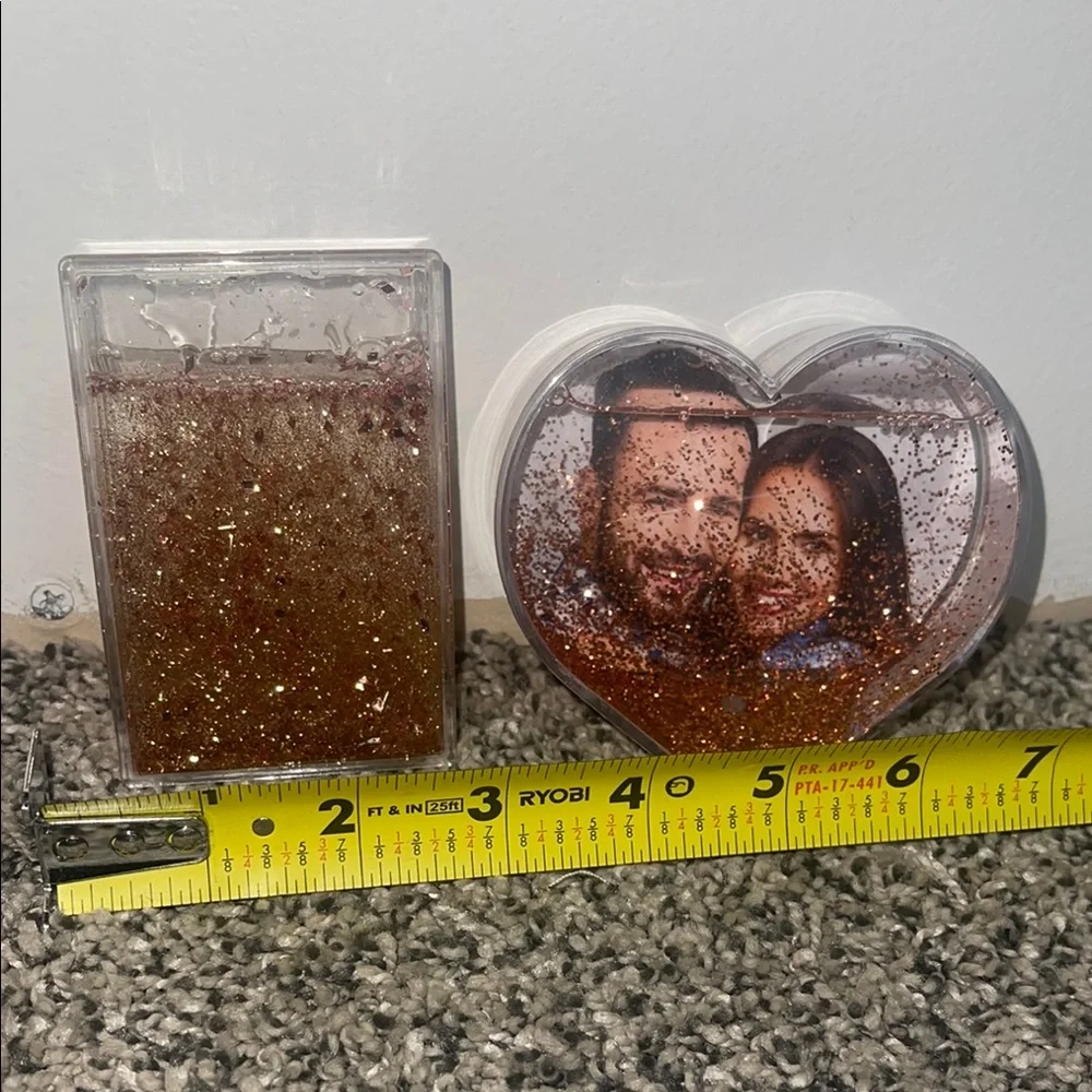 Heart and Rectangle Glitter Photo Frames SEE FLAWS